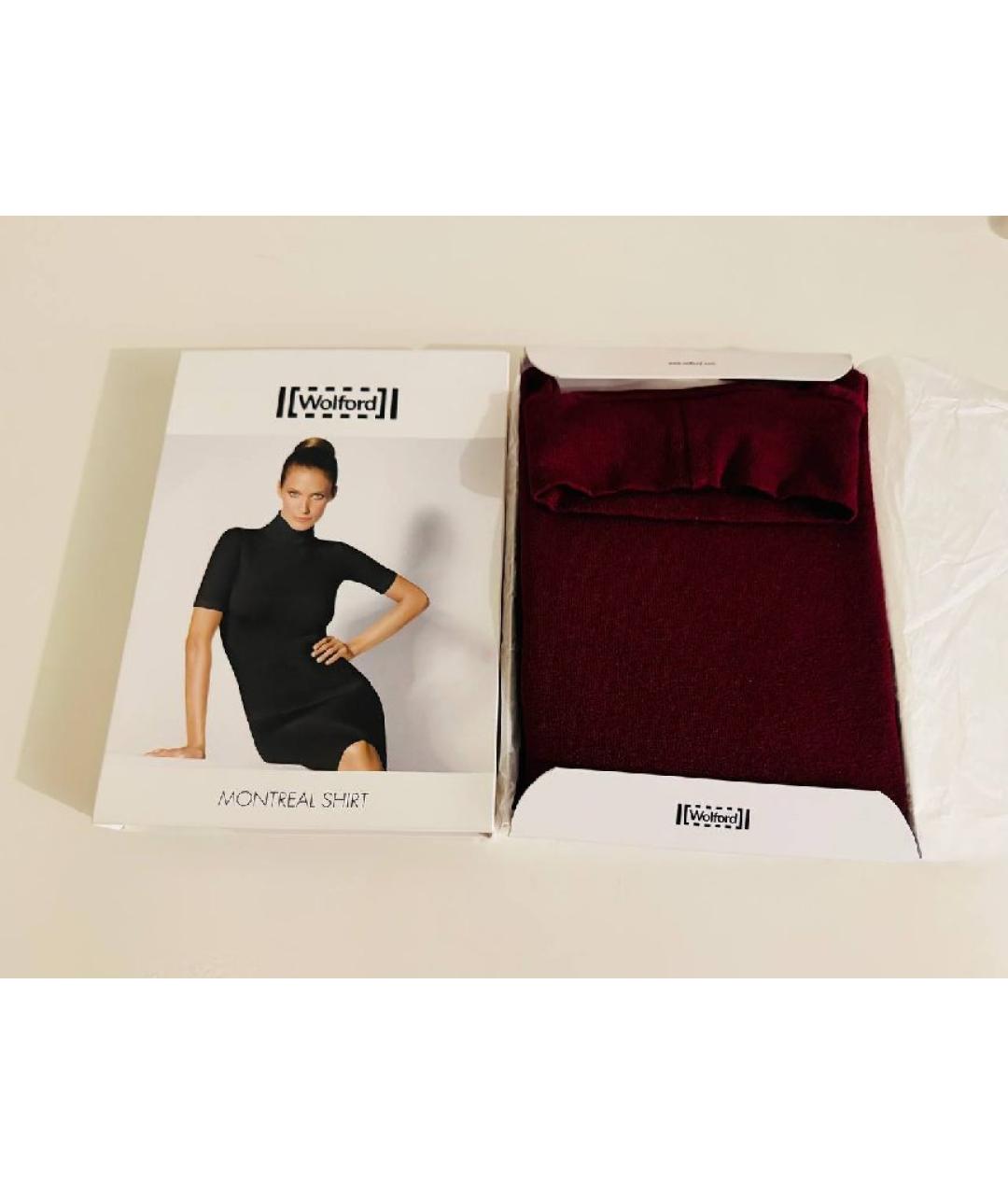WOLFORD Бордовая хлопко-эластановая футболка, фото 6