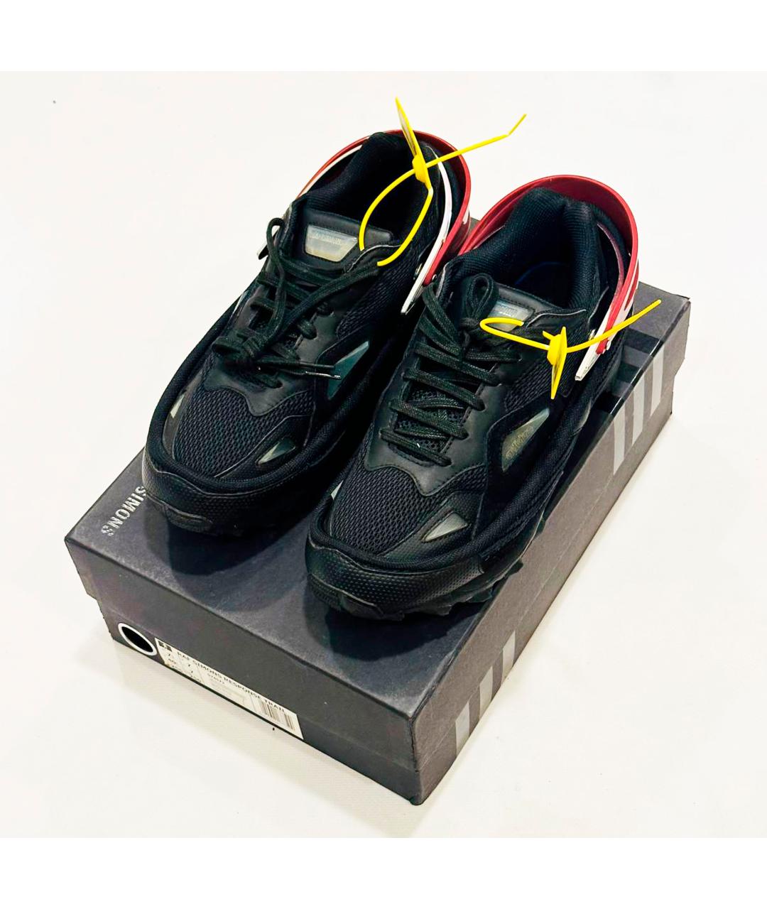 ADIDAS X RAF SIMONS Черные кожаные низкие кроссовки / кеды, фото 2