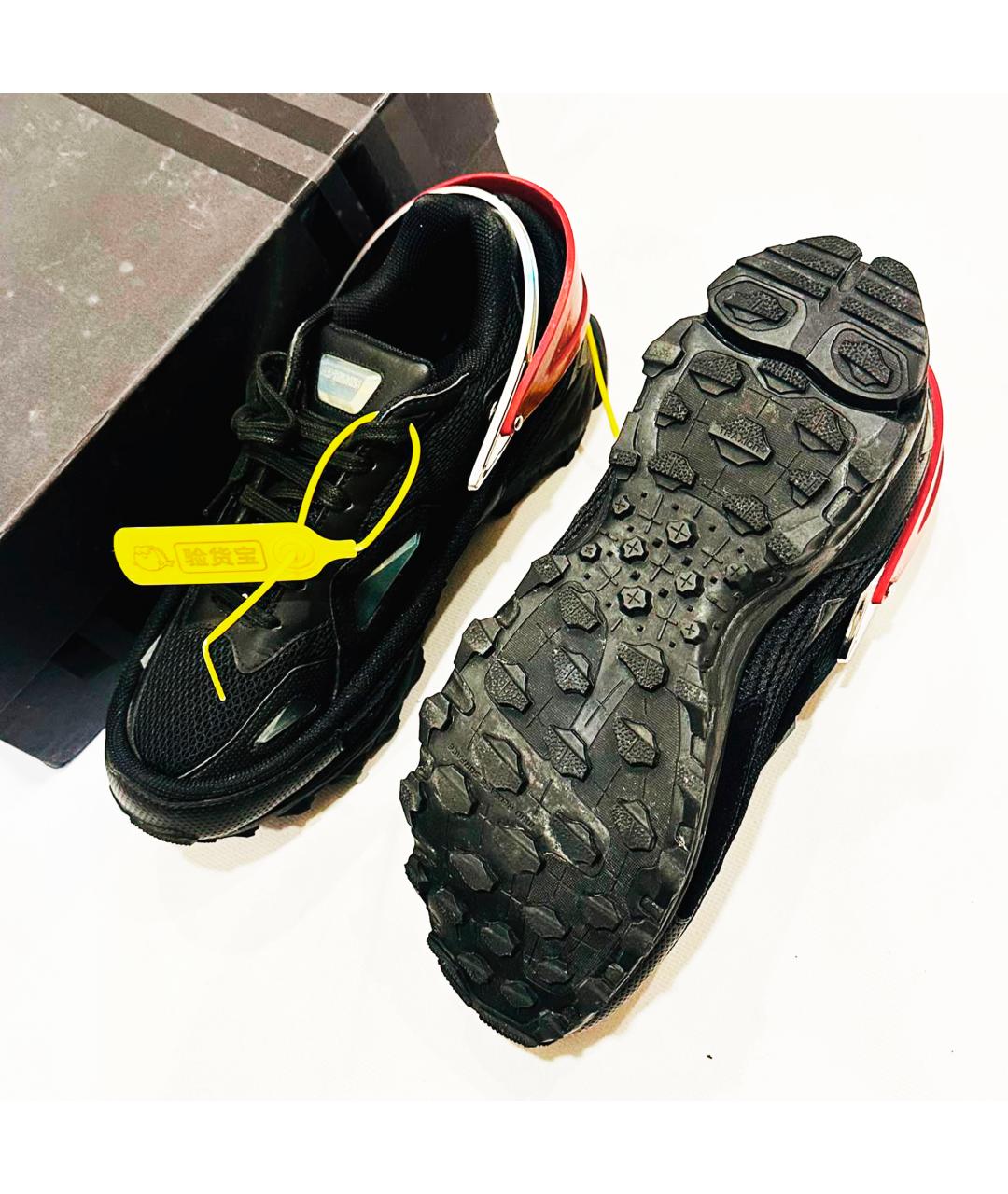 ADIDAS X RAF SIMONS Черные кожаные низкие кроссовки / кеды, фото 8