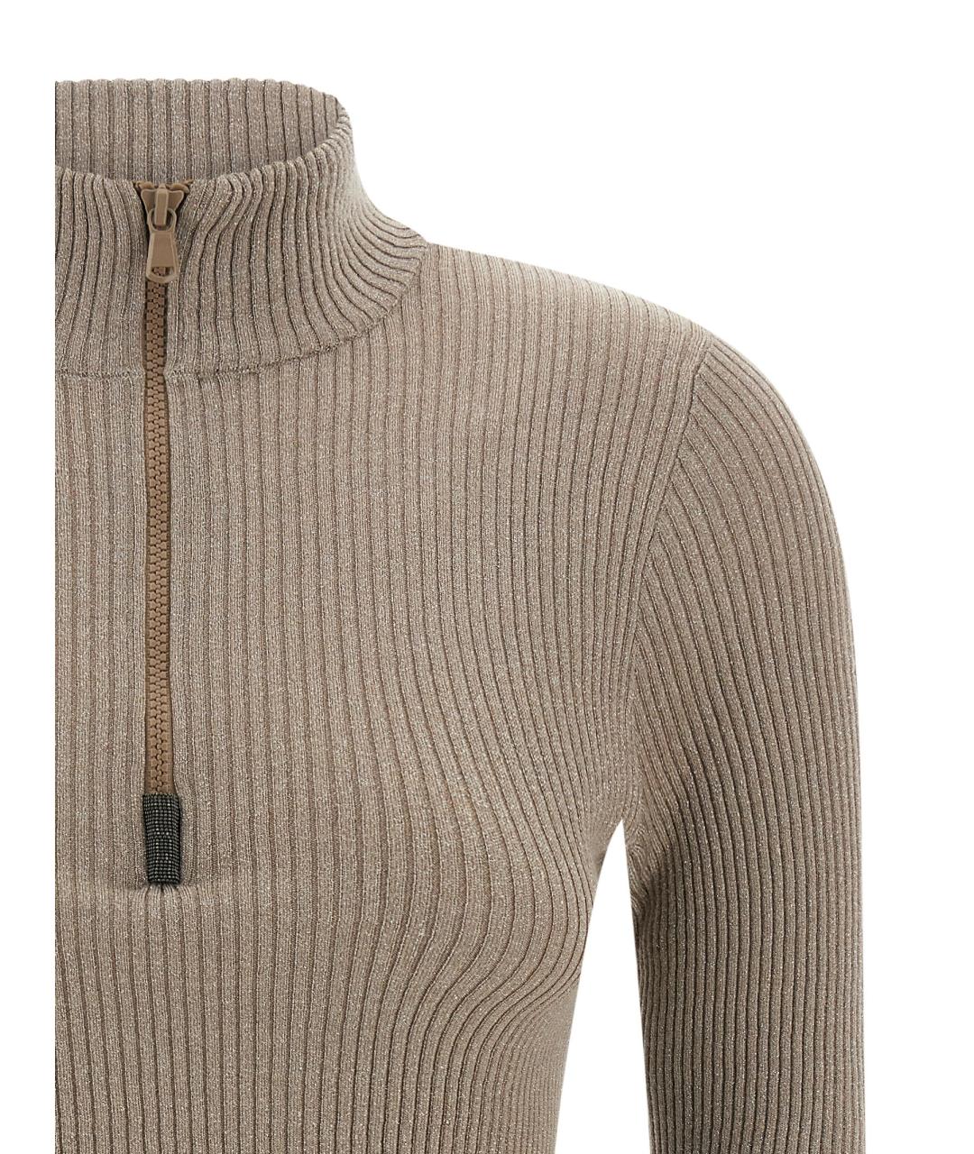 BRUNELLO CUCINELLI Бежевый кашемировый джемпер / свитер, фото 3