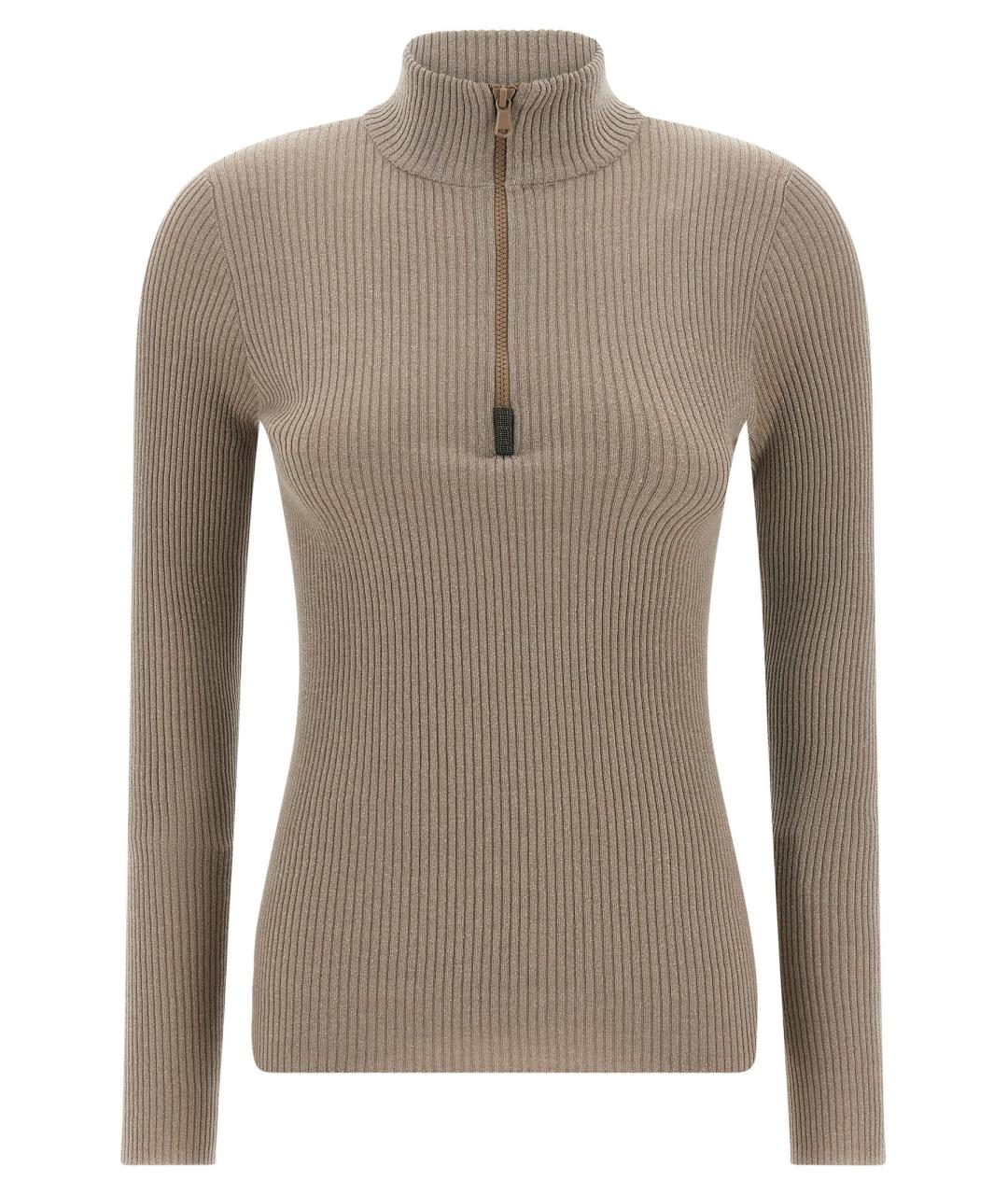 BRUNELLO CUCINELLI Бежевый кашемировый джемпер / свитер, фото 1