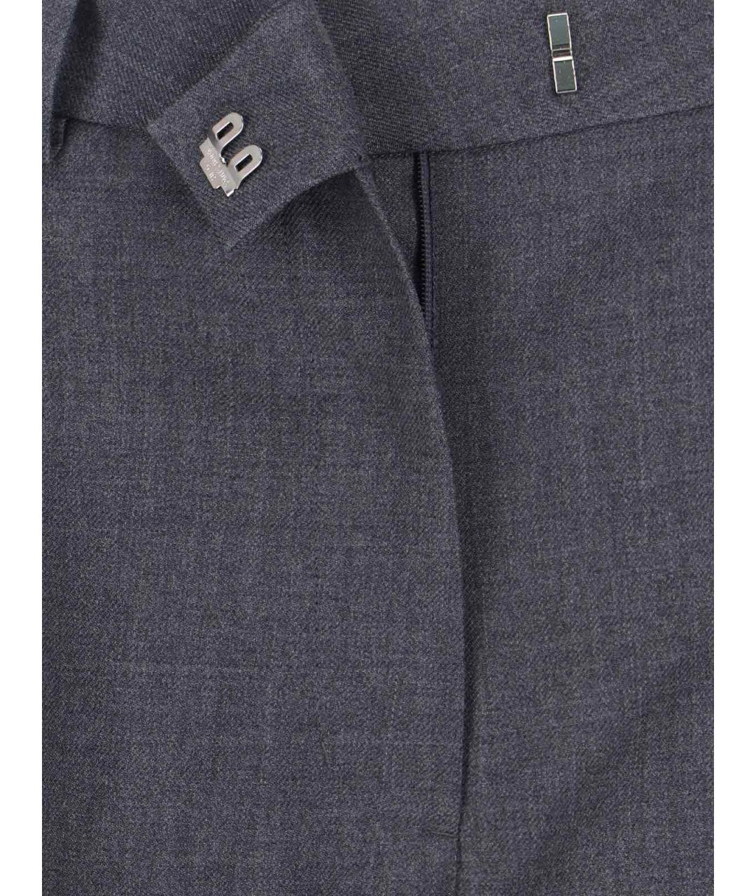 LOW CLASSIC Серые шерстяные прямые брюки, фото 5