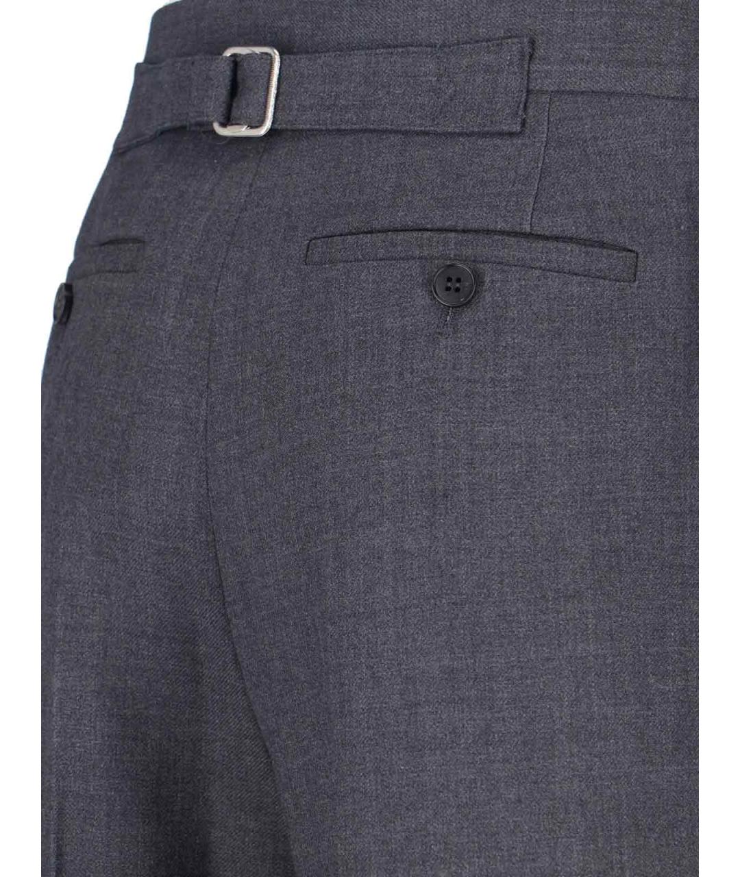 LOW CLASSIC Серые шерстяные прямые брюки, фото 4