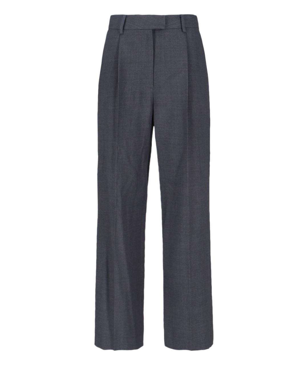 LOW CLASSIC Серые шерстяные прямые брюки, фото 1