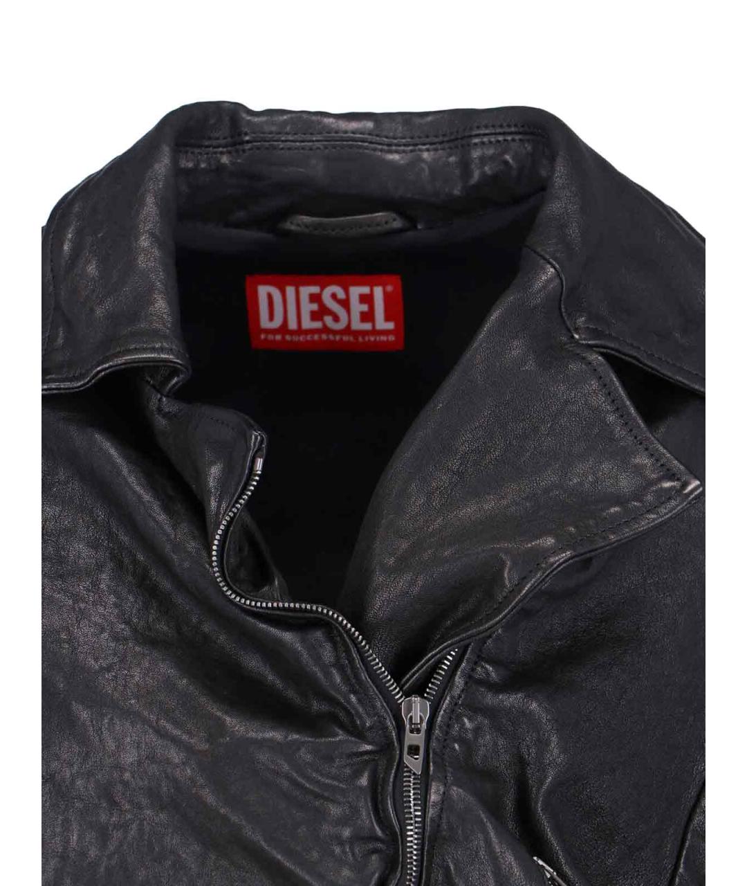 DIESEL Черная кожаная куртка, фото 5