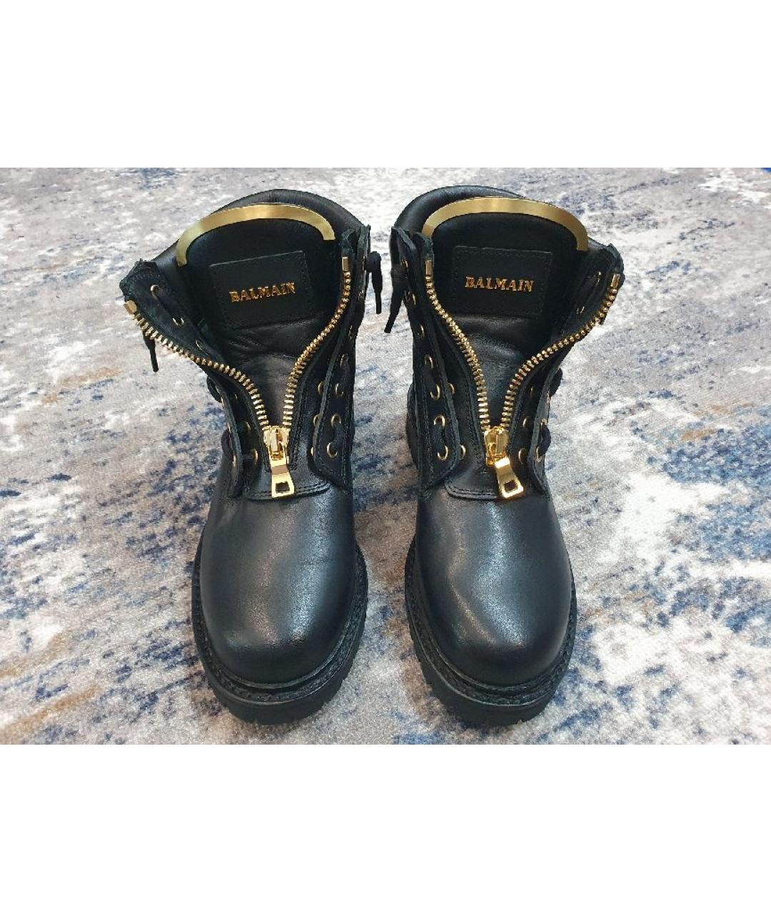 BALMAIN Черные кожаные ботинки, фото 2