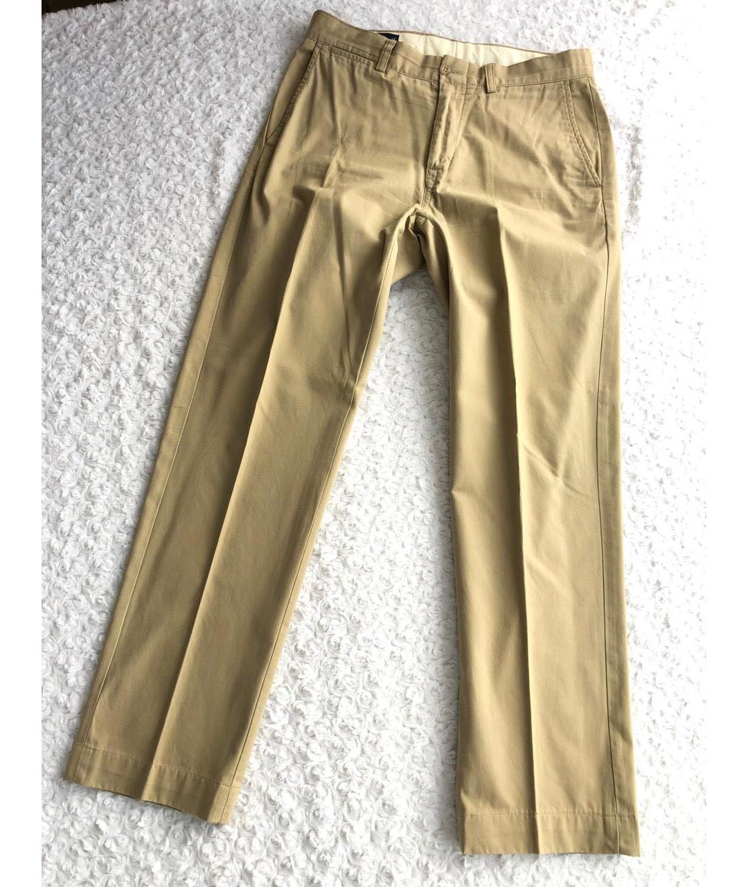 POLO RALPH LAUREN Бежевые хлопковые брюки чинос, фото 2