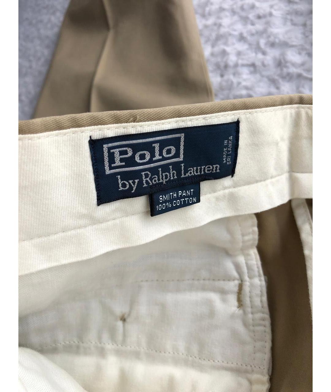 POLO RALPH LAUREN Бежевые хлопковые брюки чинос, фото 6