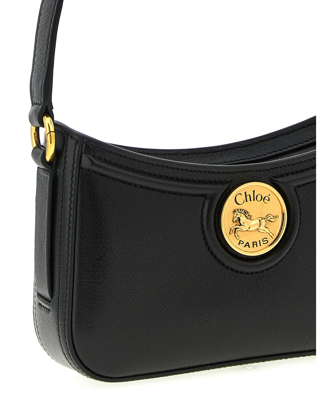 CHLOE Черная кожаная сумка через плечо, фото 3