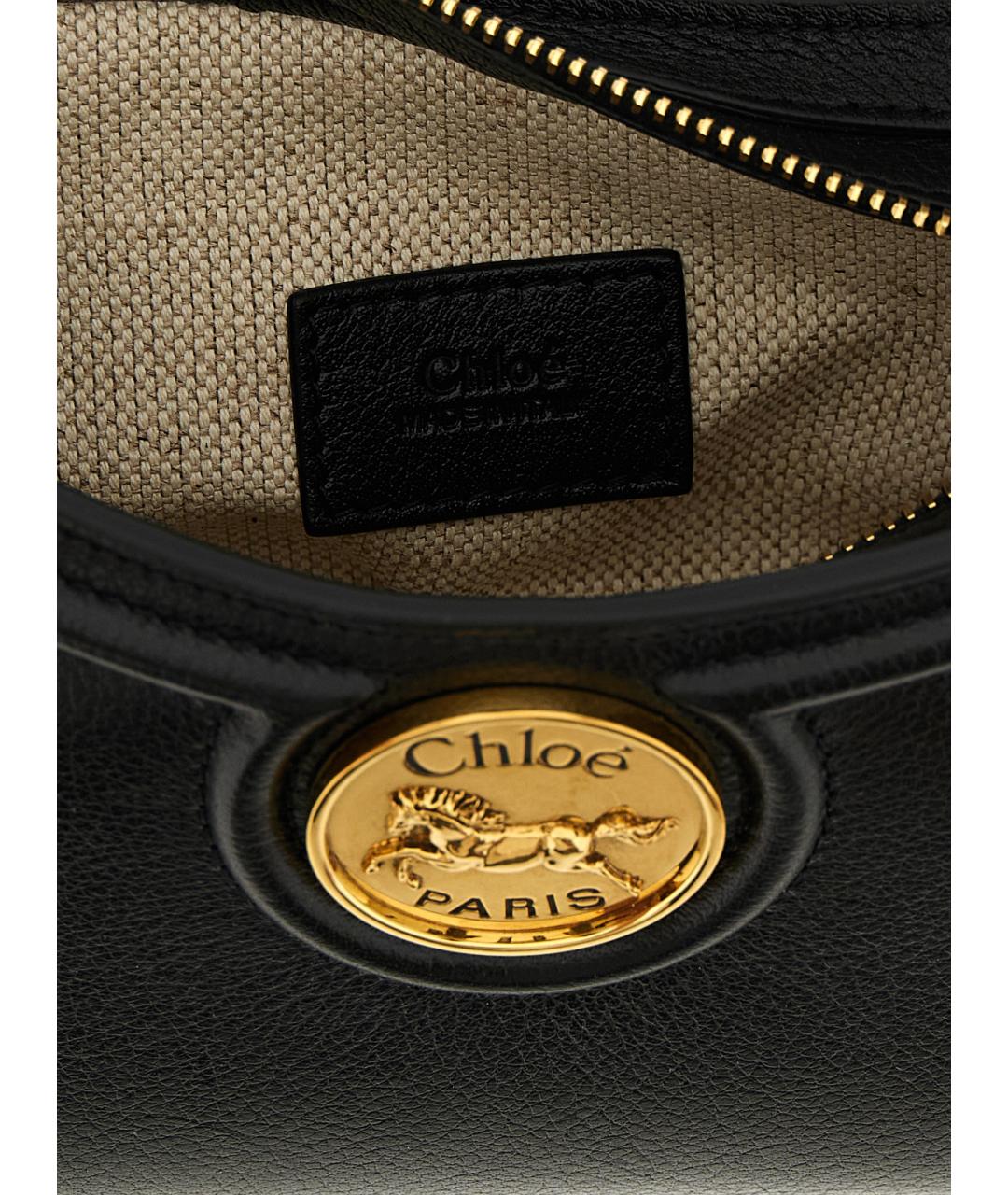 CHLOE Черная кожаная сумка через плечо, фото 4