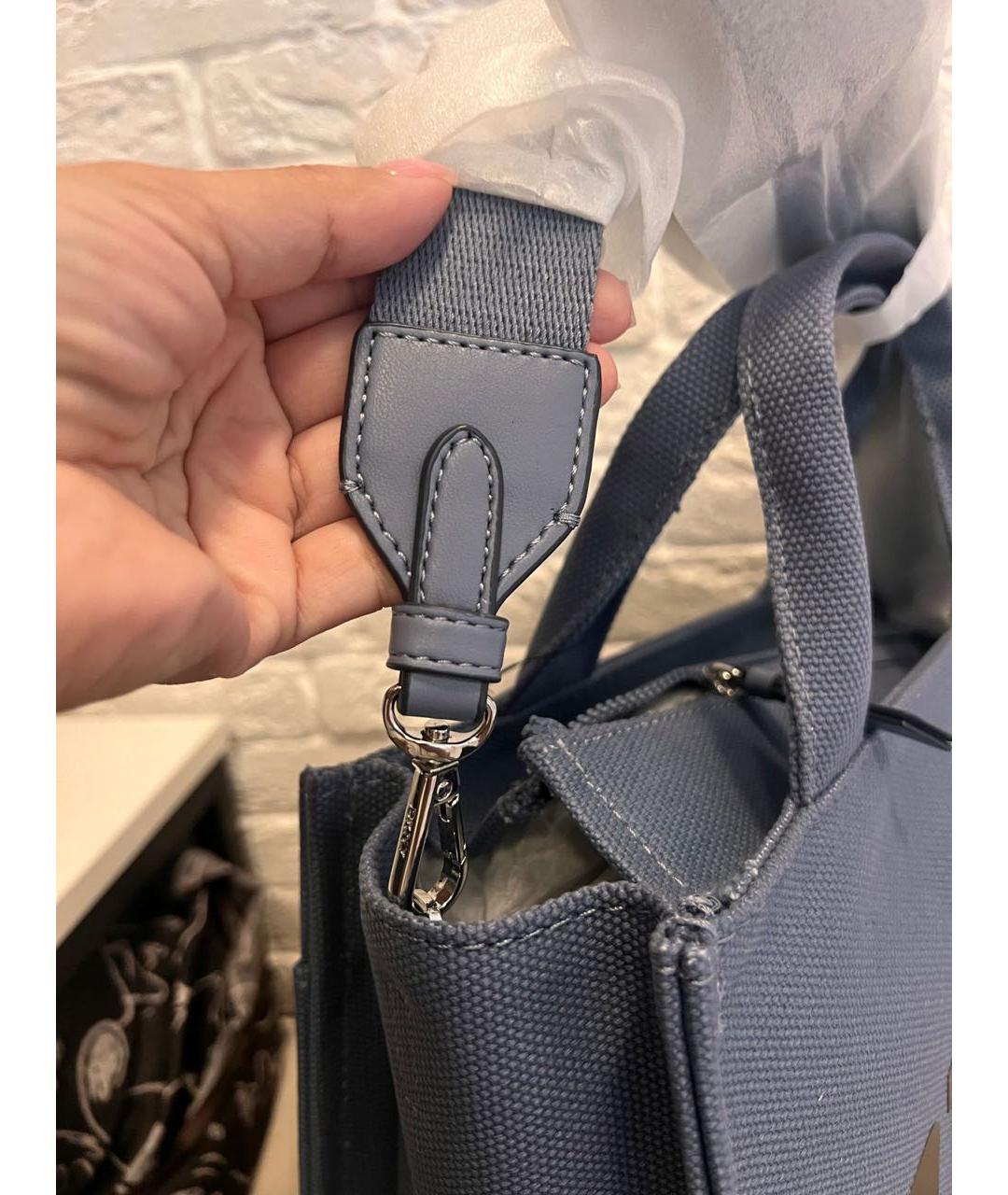DKNY Синяя деним сумка тоут, фото 3