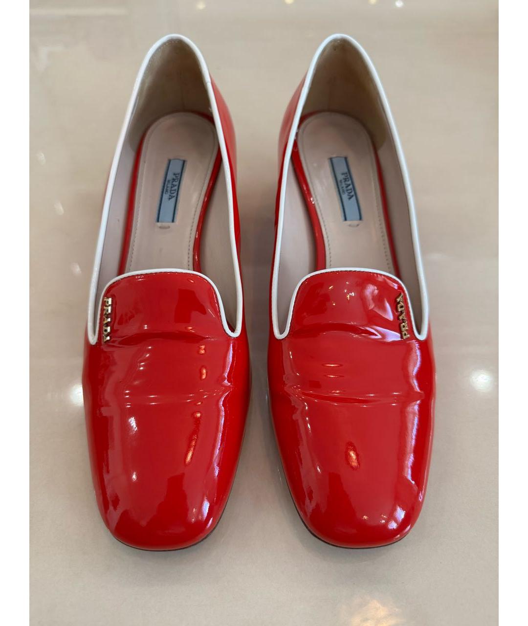 PRADA Бирюзовые туфли из лакированной кожи, фото 5