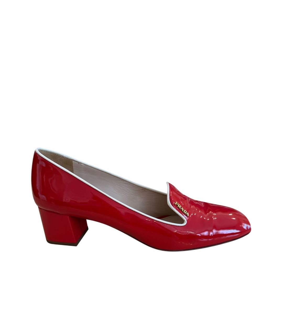 PRADA Бирюзовые туфли из лакированной кожи, фото 1