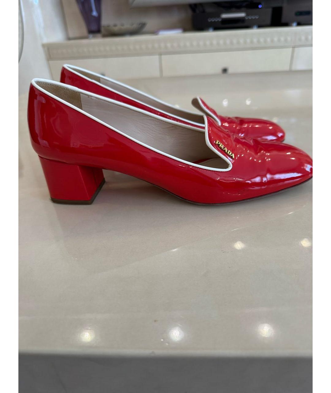 PRADA Бирюзовые туфли из лакированной кожи, фото 3