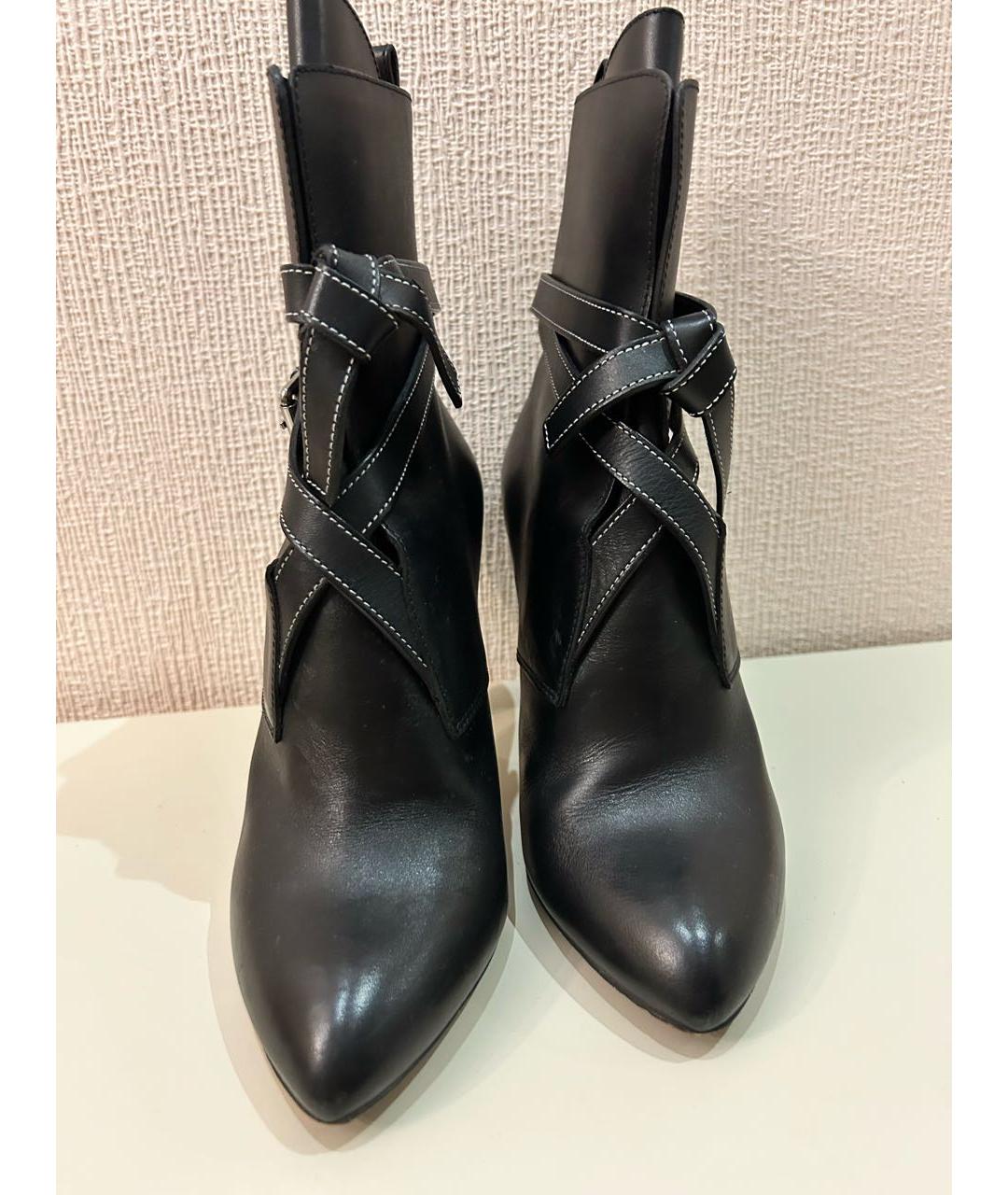 LOUIS VUITTON Черные кожаные полусапоги, фото 2