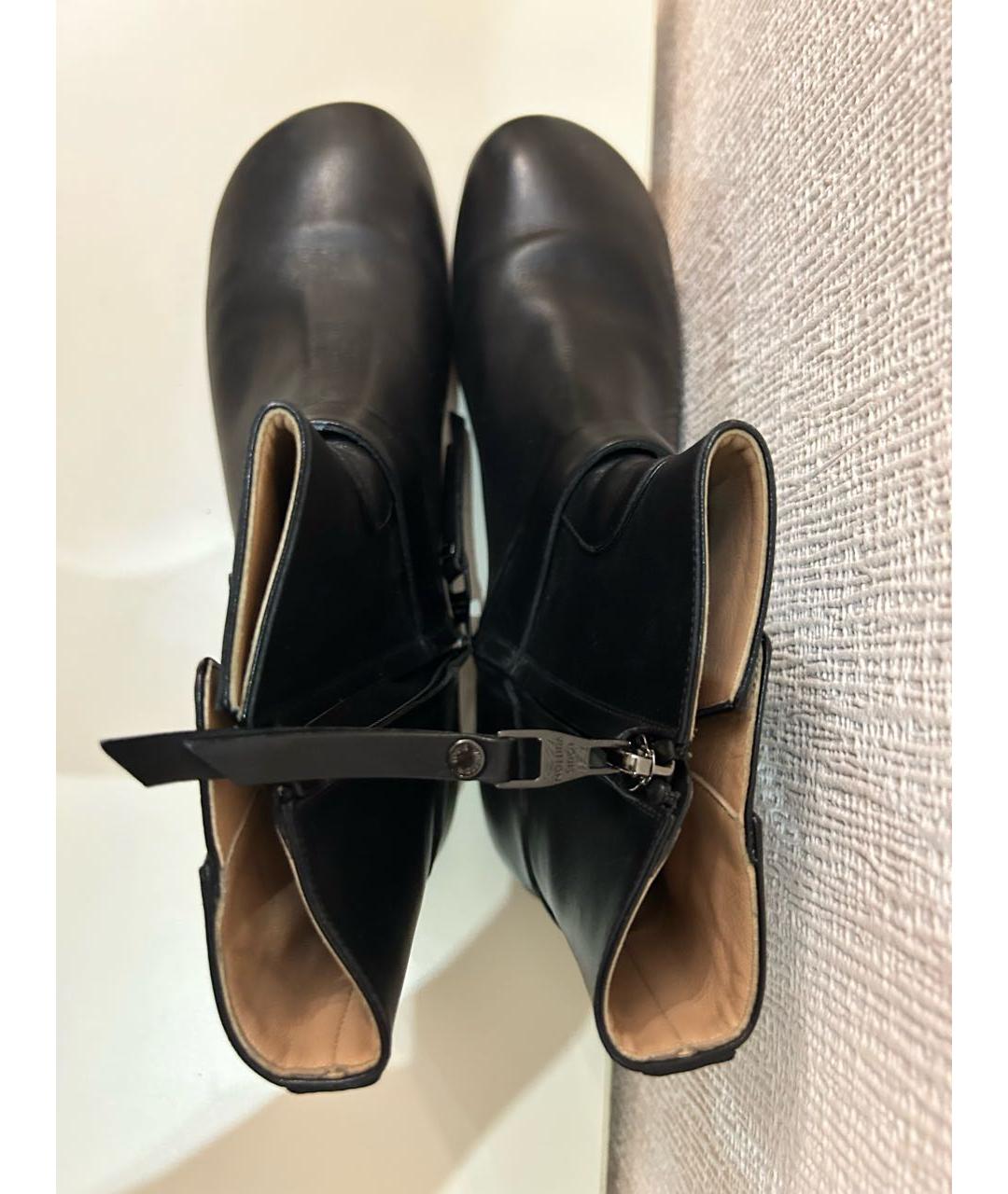 LOUIS VUITTON Черные кожаные полусапоги, фото 3