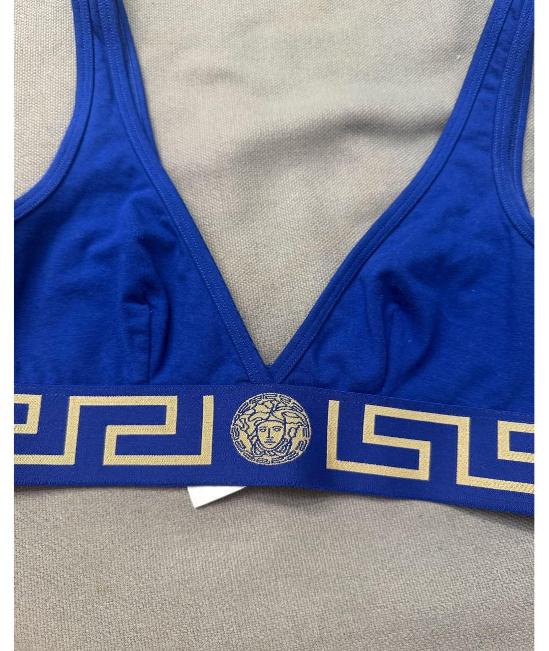 VERSACE Синяя хлопковая майка, фото 3