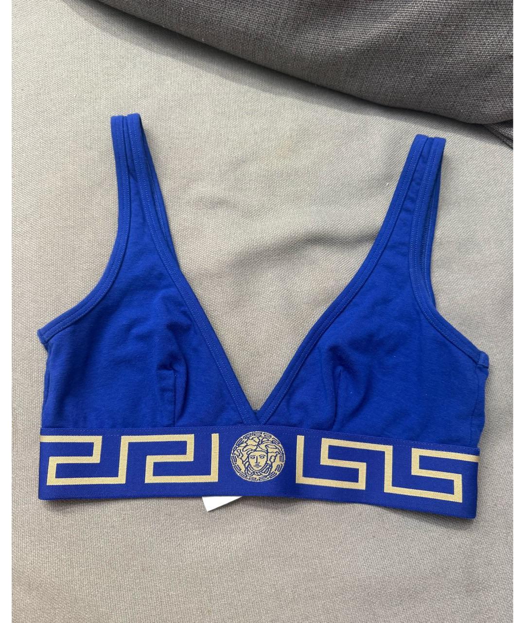 VERSACE Синяя хлопковая майка, фото 2