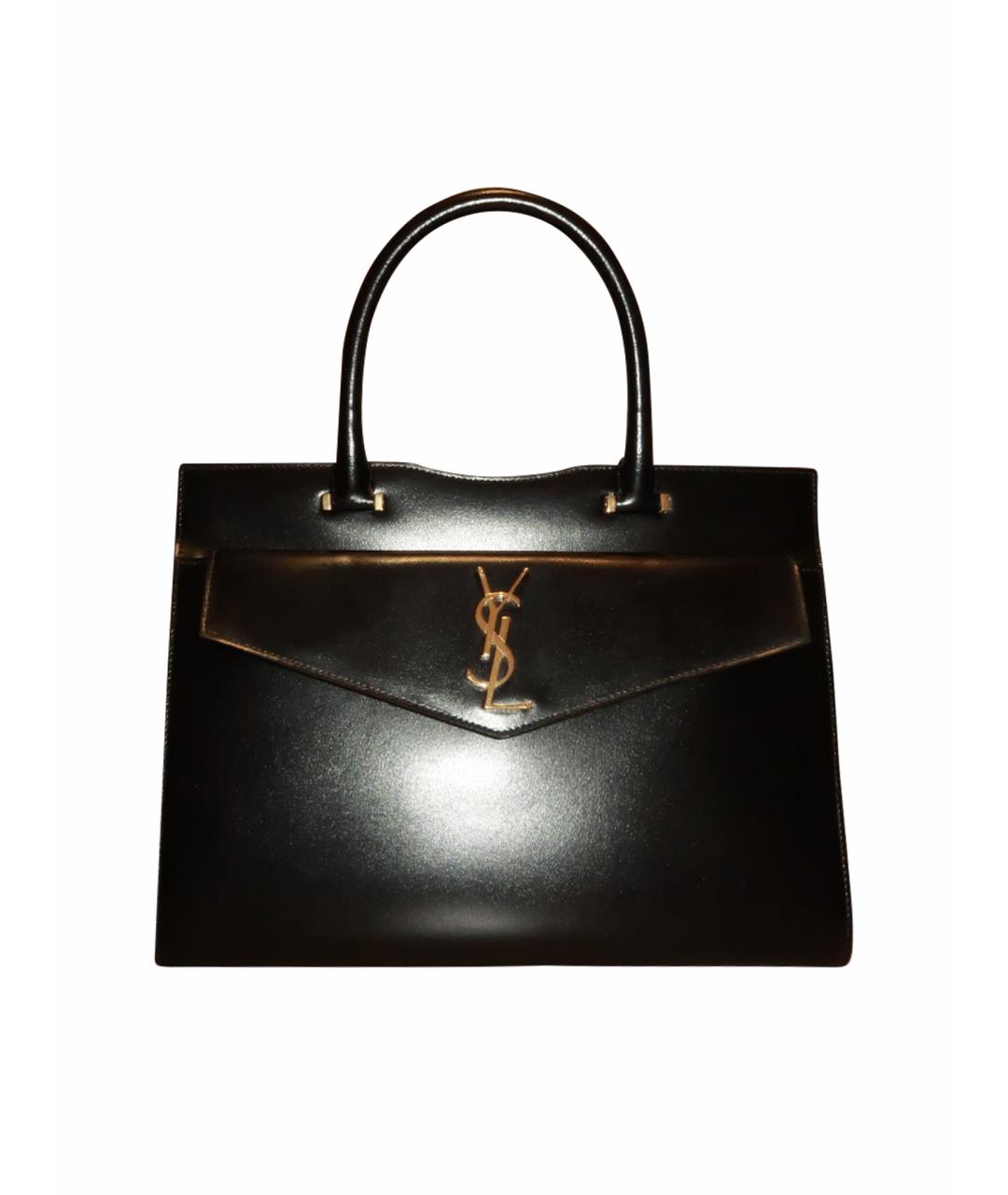 SAINT LAURENT Черная кожаная сумка тоут, фото 1