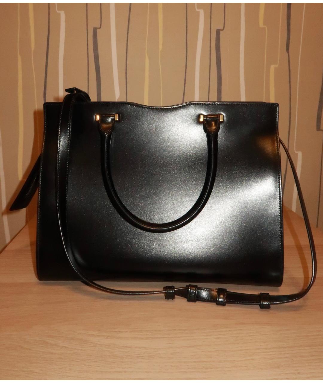 SAINT LAURENT Черная кожаная сумка тоут, фото 3