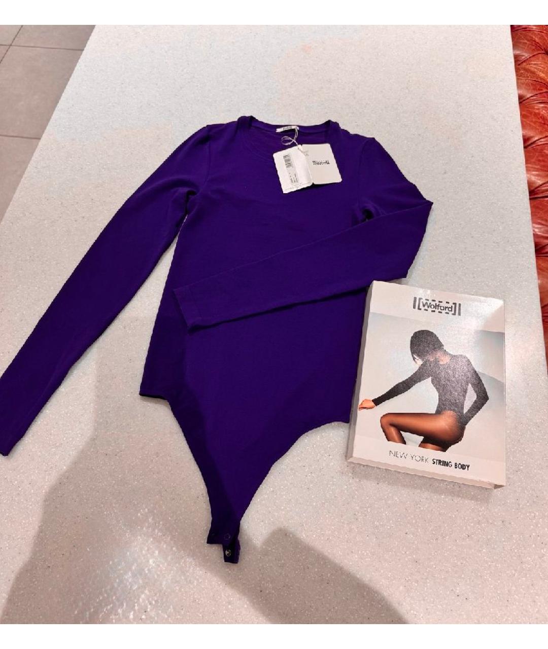 WOLFORD Фиолетовое хлопко-эластановое боди, фото 9