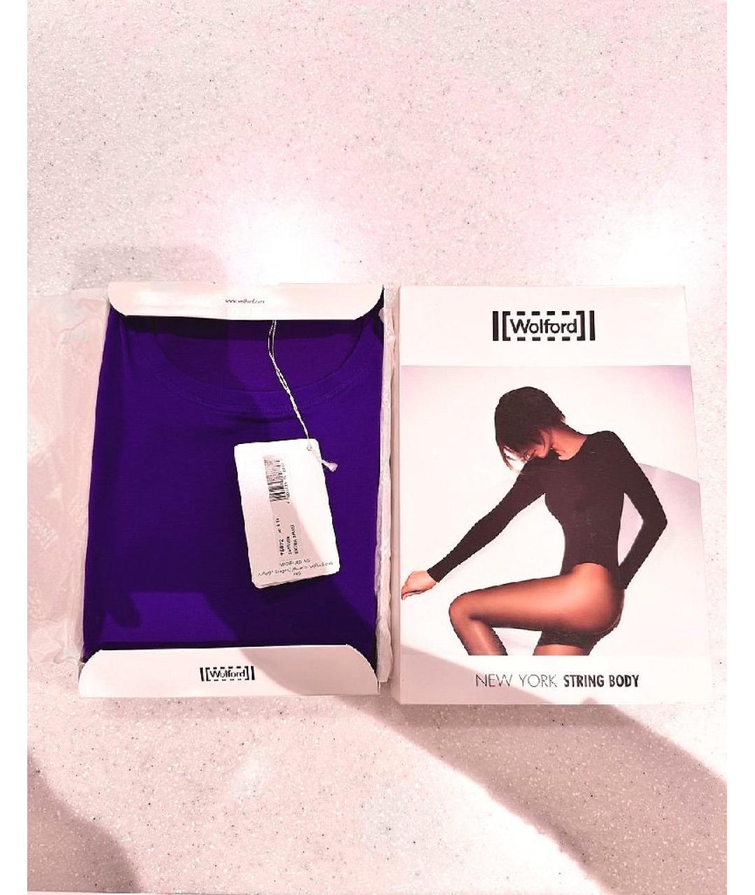 WOLFORD Фиолетовое хлопко-эластановое боди, фото 5