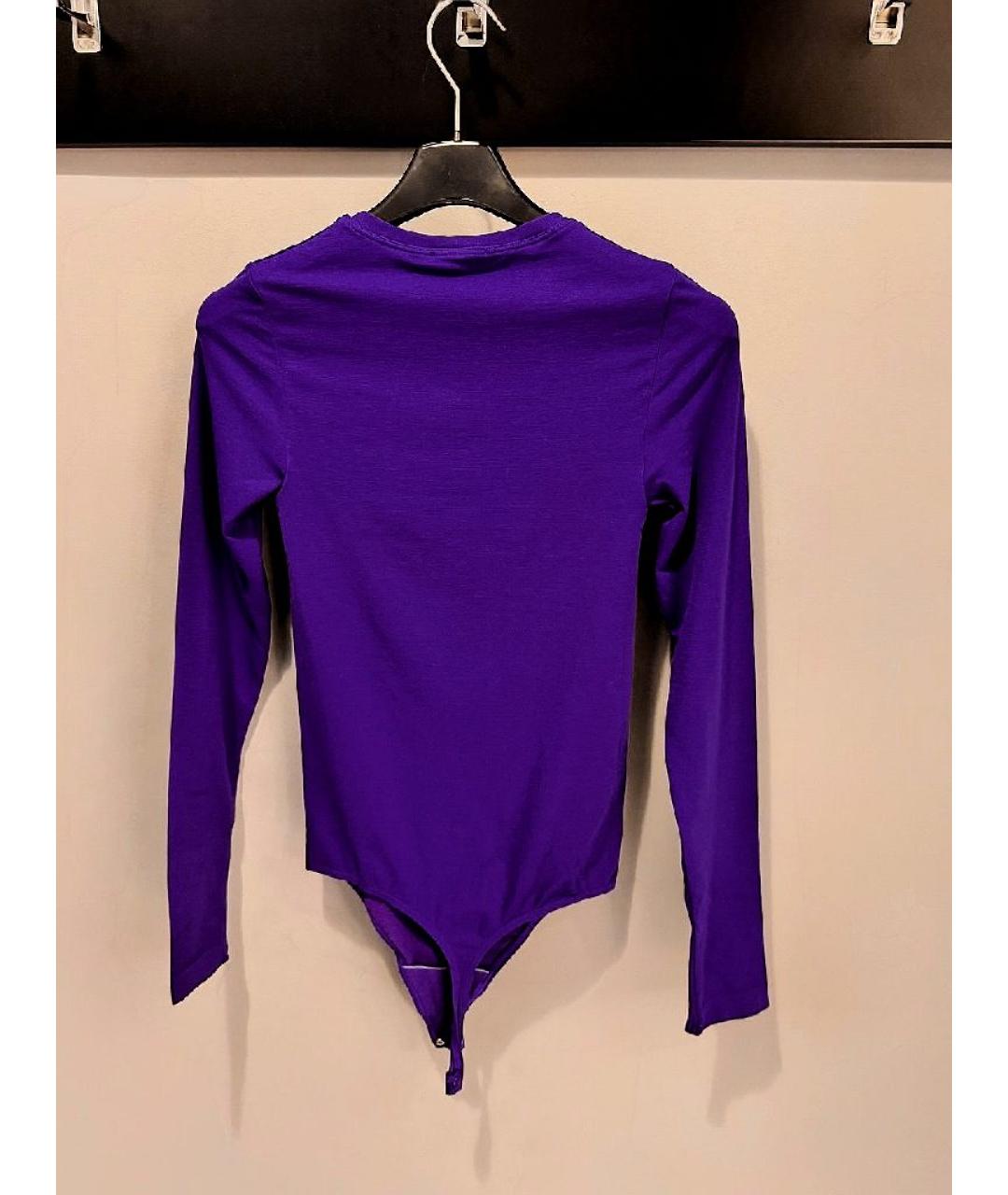 WOLFORD Фиолетовое хлопко-эластановое боди, фото 2