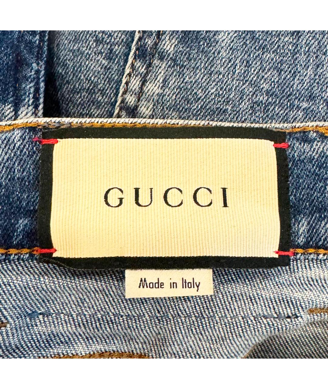 GUCCI Синие хлопковые прямые джинсы, фото 6