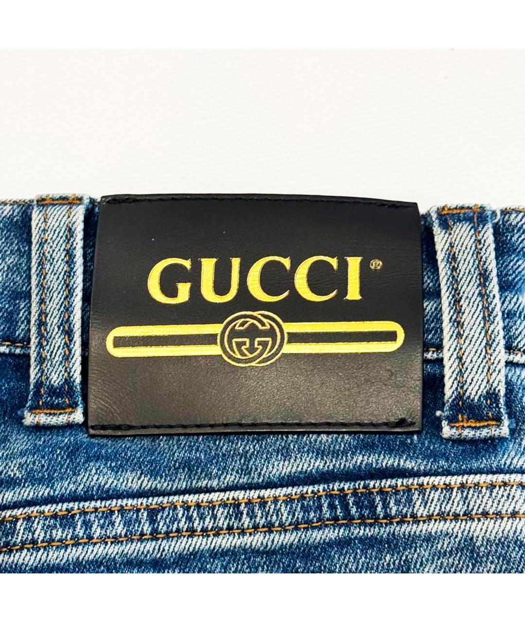 GUCCI Синие хлопковые прямые джинсы, фото 5