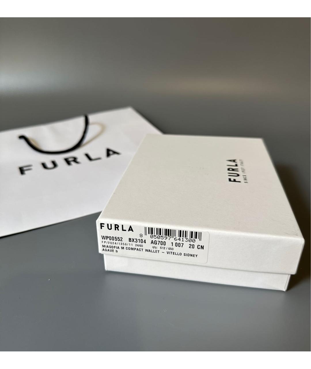 FURLA Зеленый кожаный кошелек, фото 8