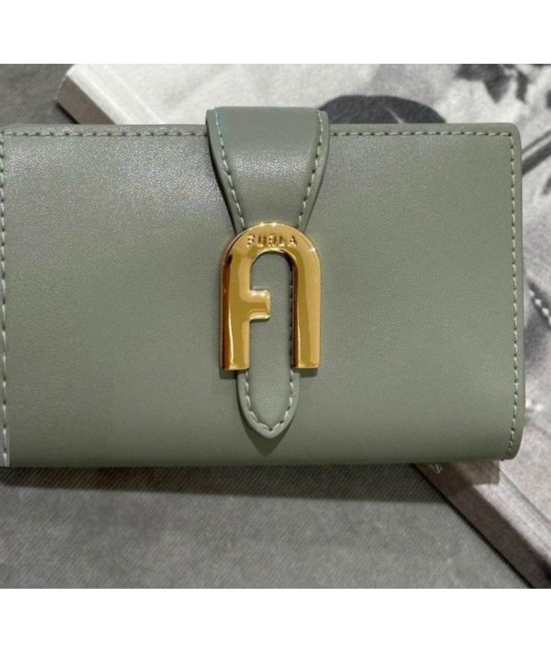 FURLA Зеленый кожаный кошелек, фото 9