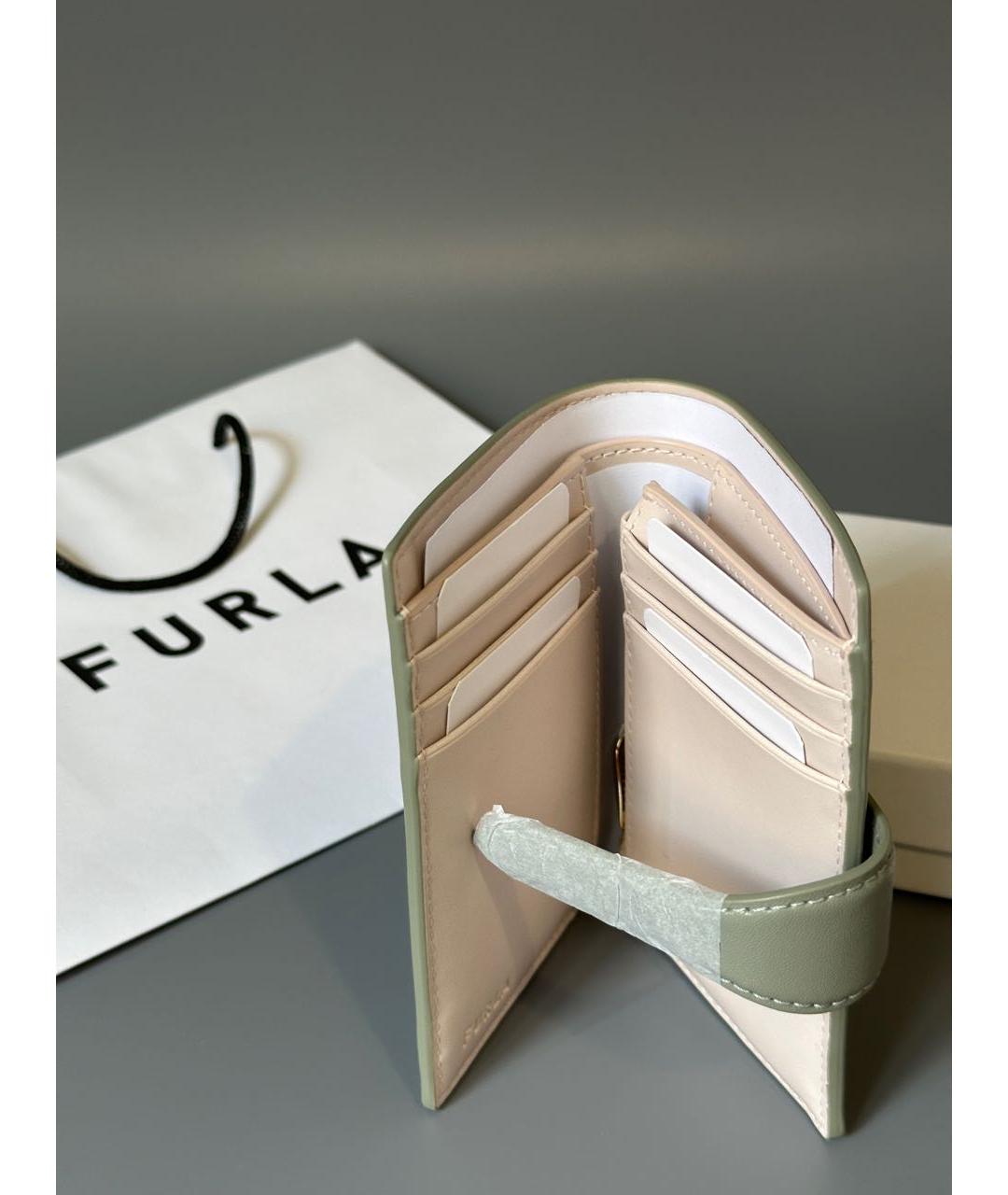 FURLA Зеленый кожаный кошелек, фото 4