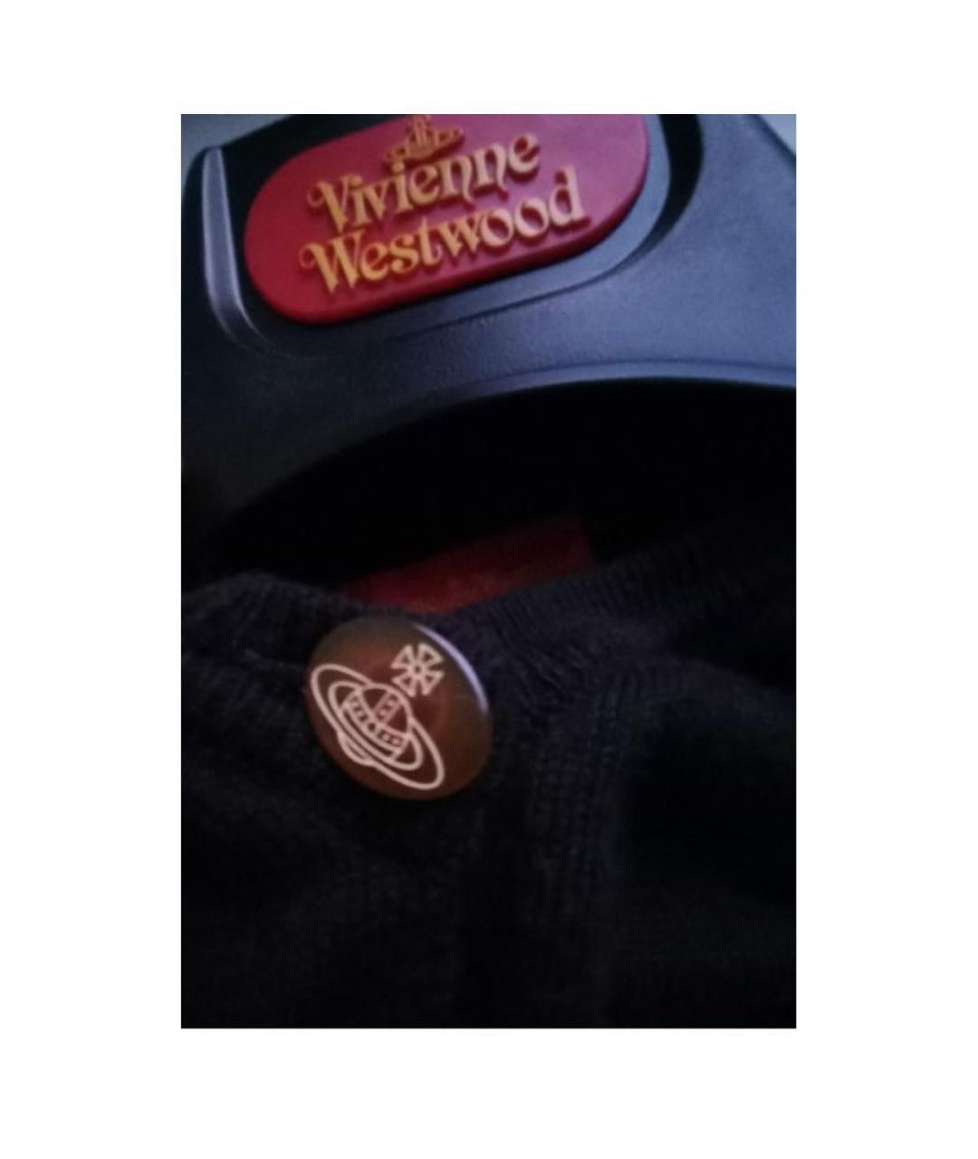 VIVIENNE WESTWOOD Черный хлопковый кардиган, фото 5