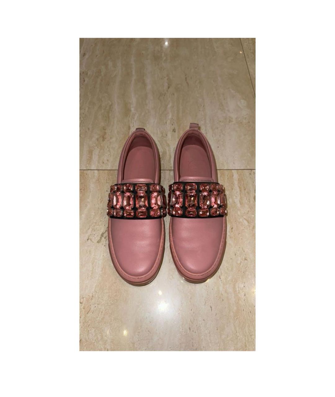 GUCCI Розовые кожаные слипоны, фото 5