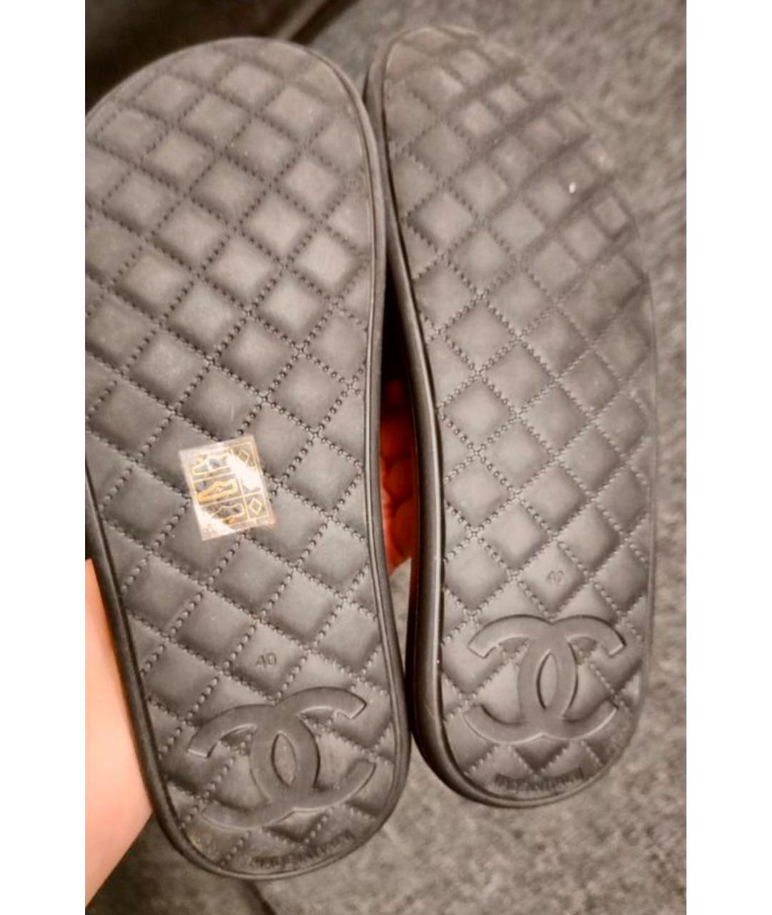 CHANEL Черные шлепанцы, фото 6