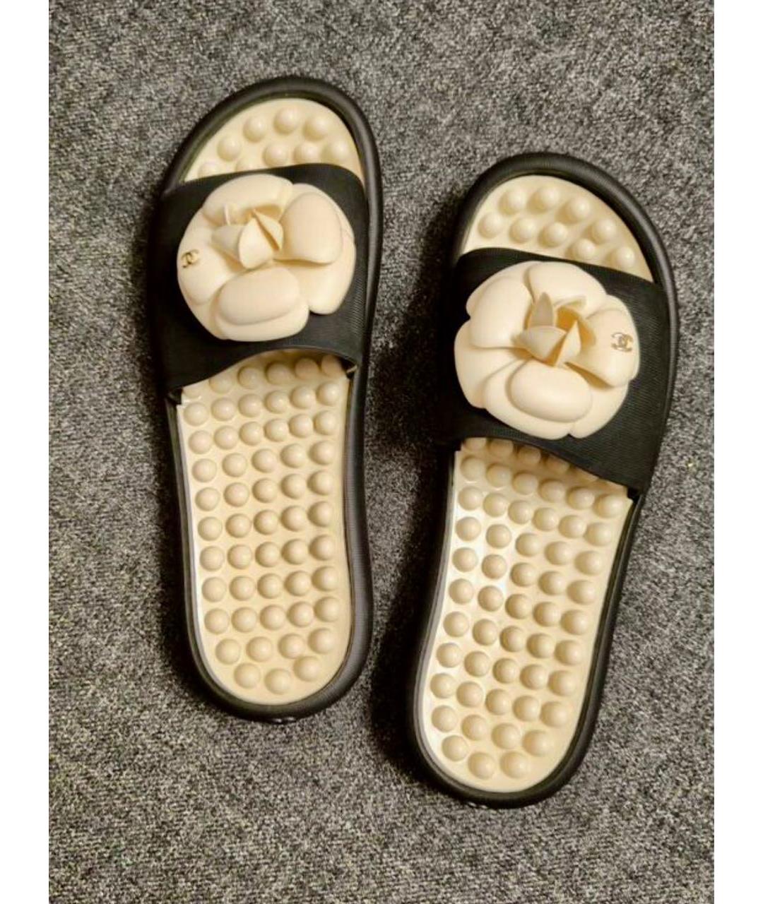 CHANEL Черные шлепанцы, фото 7