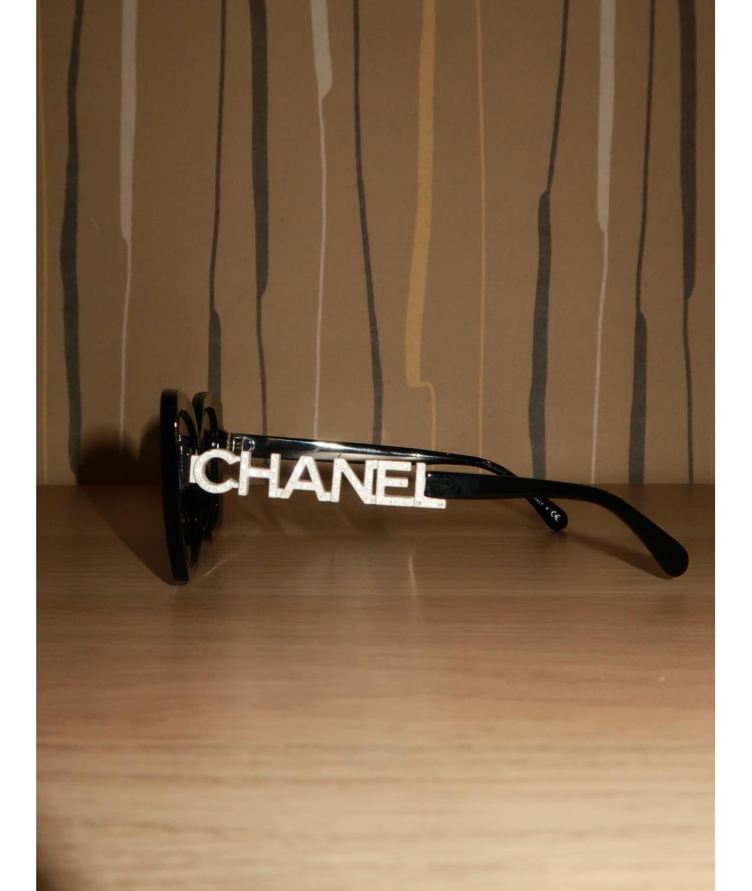 CHANEL Черные пластиковые солнцезащитные очки, фото 5