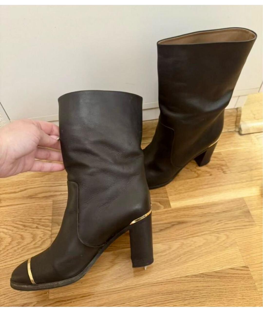 CHANEL Черные кожаные полусапоги, фото 5