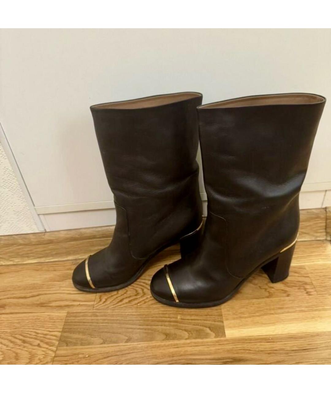 CHANEL Черные кожаные полусапоги, фото 2