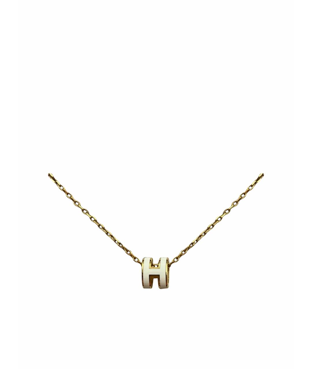 HERMES Белая металлическая подвеска, фото 1
