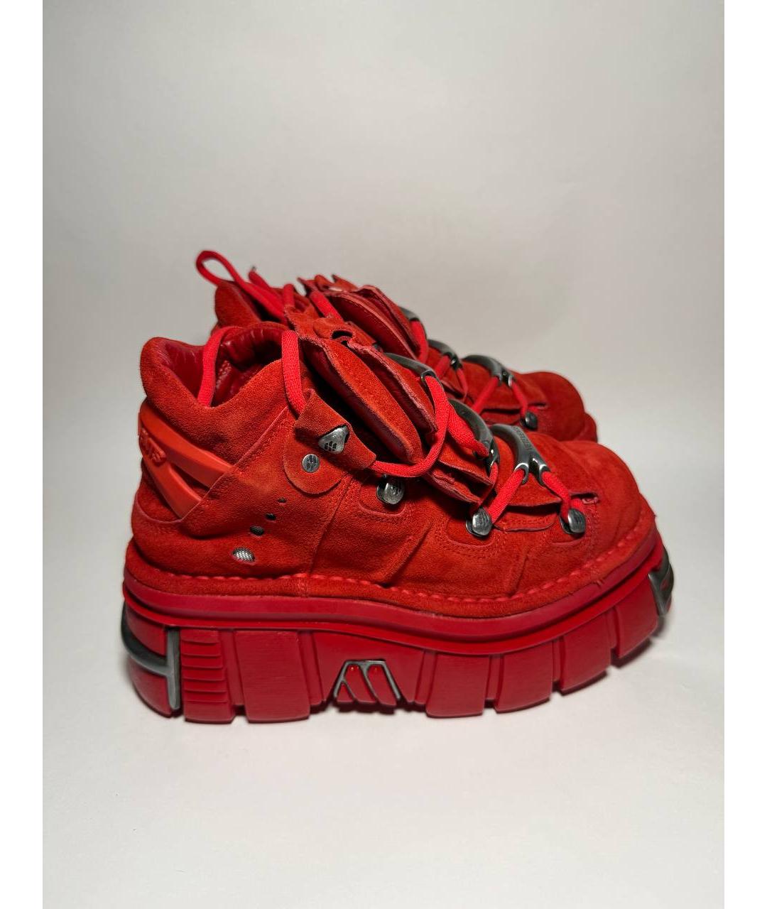 VETEMENTS Красные бархатные ботинки, фото 6