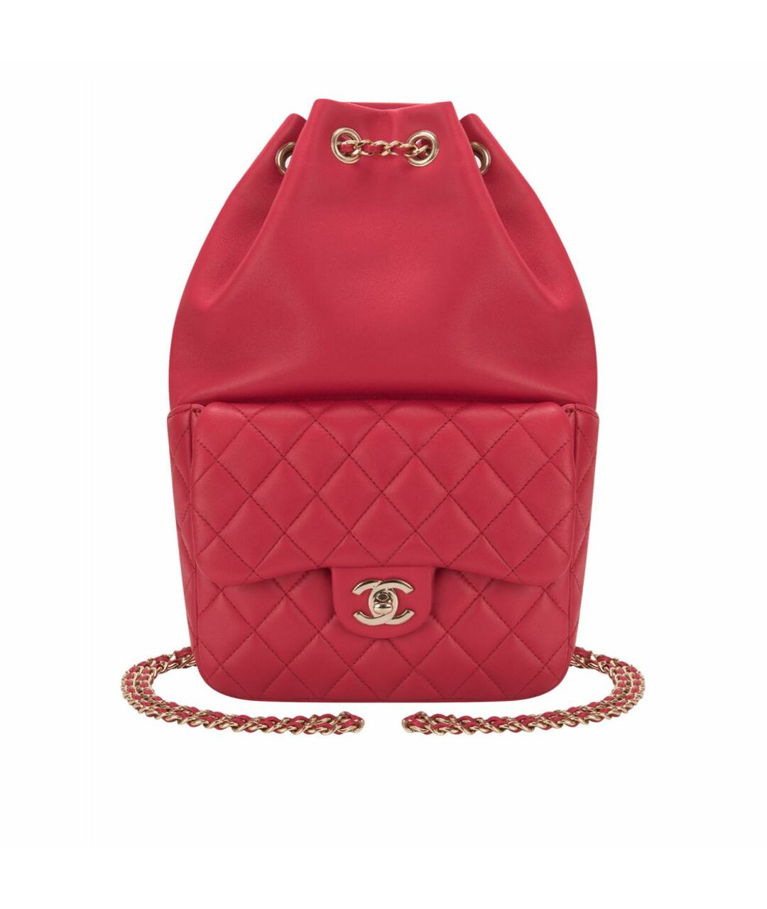 CHANEL PRE-OWNED Красный кожаный рюкзак, фото 1