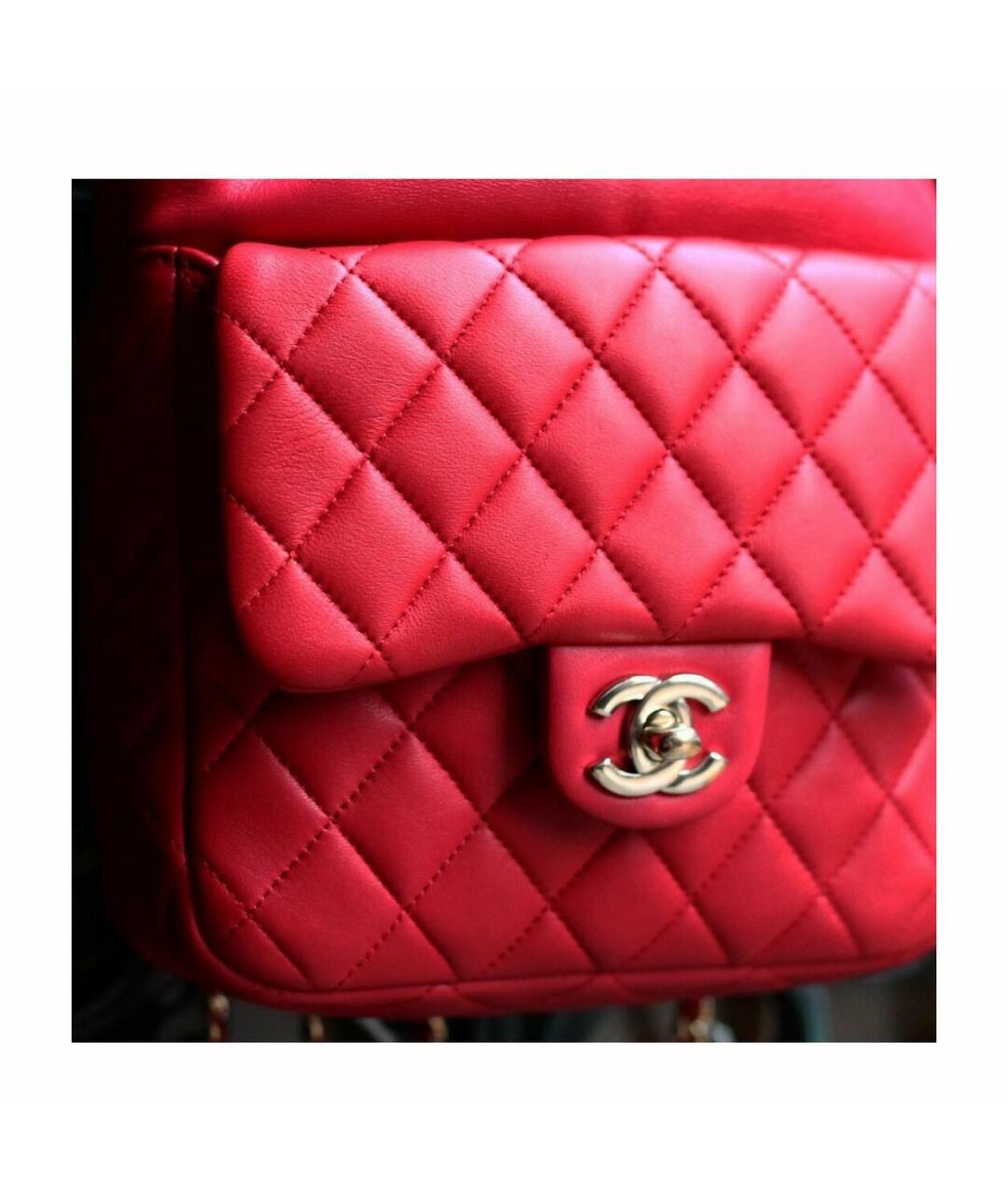 CHANEL PRE-OWNED Красный кожаный рюкзак, фото 7