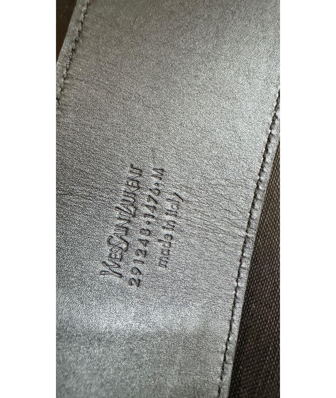 SAINT LAURENT Черный кожаный ремень, фото 3