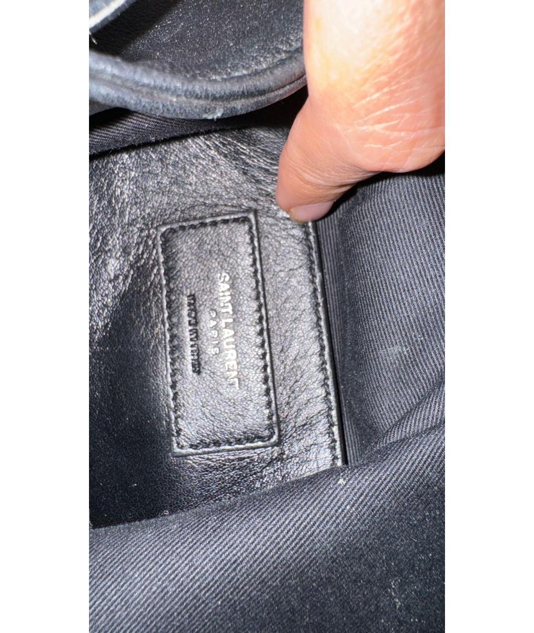 SAINT LAURENT Черная кожаная сумка через плечо, фото 4