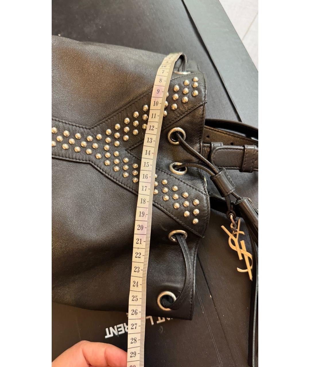 SAINT LAURENT Черная кожаная сумка через плечо, фото 3