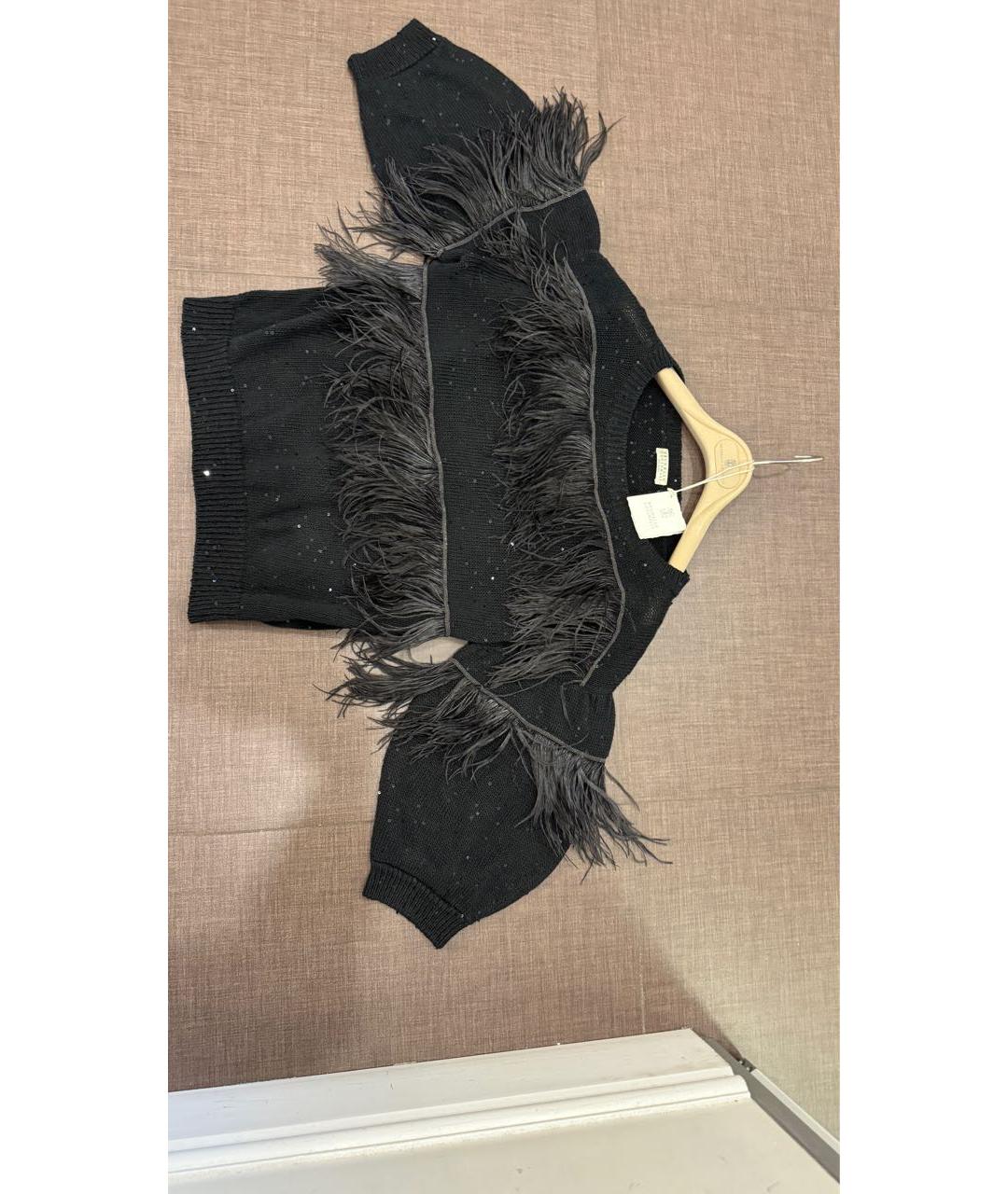 BRUNELLO CUCINELLI Черный хлопковый джемпер / свитер, фото 2