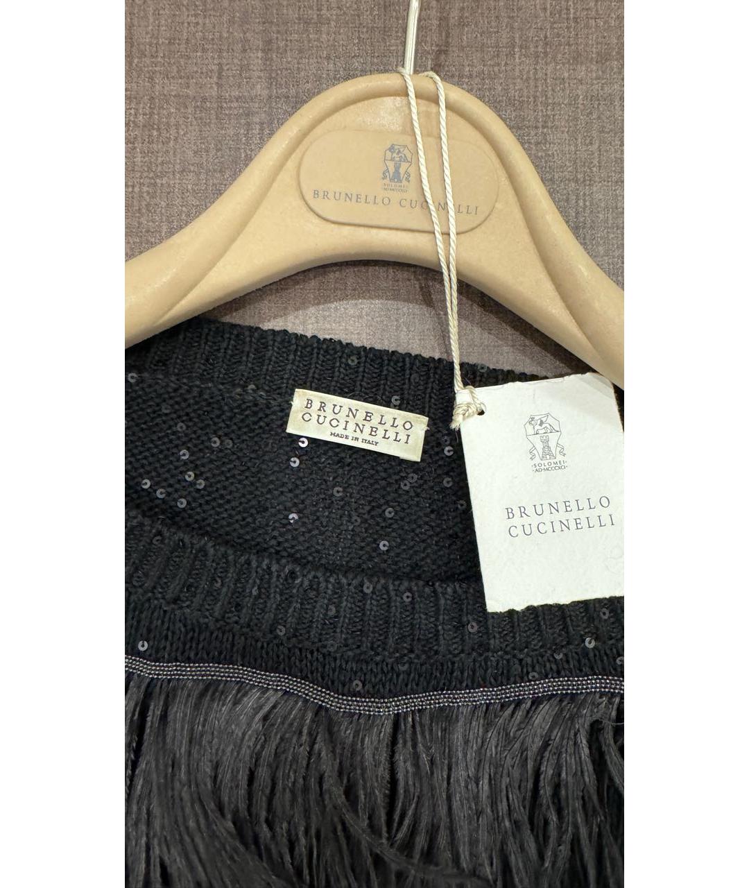 BRUNELLO CUCINELLI Черный хлопковый джемпер / свитер, фото 3