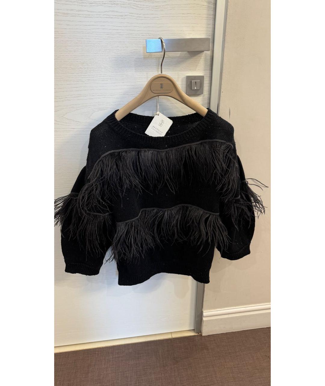 BRUNELLO CUCINELLI Черный хлопковый джемпер / свитер, фото 9