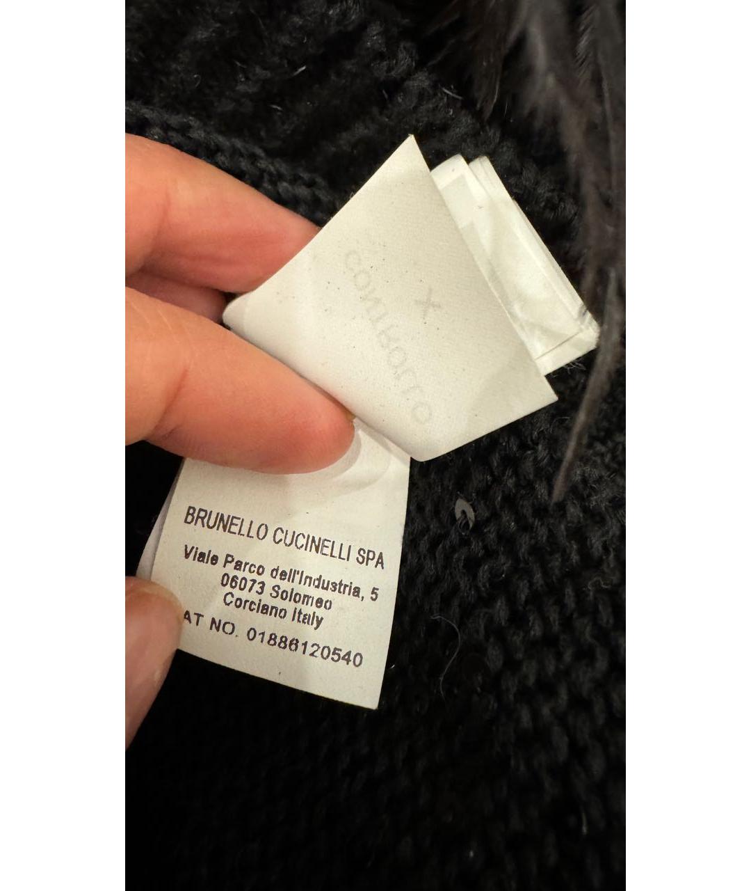 BRUNELLO CUCINELLI Черный хлопковый джемпер / свитер, фото 8